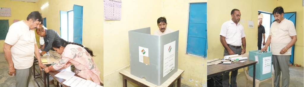Deputy Chief Minister Mukesh Agnihotri Casts Vote in Home Panchayat Appeals to People for High Voter Turnout